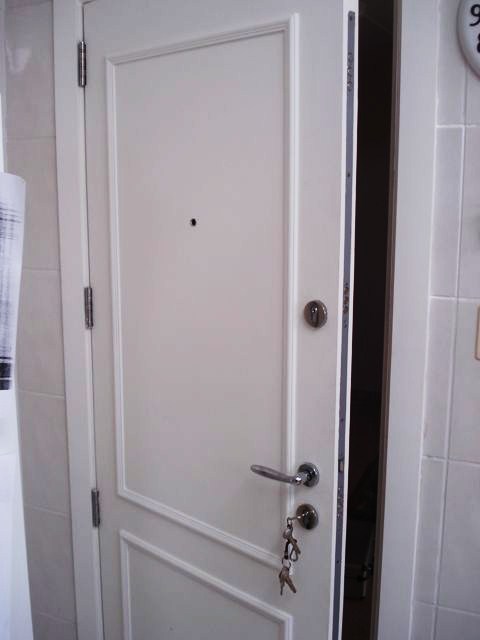 Porta blindada com molduras